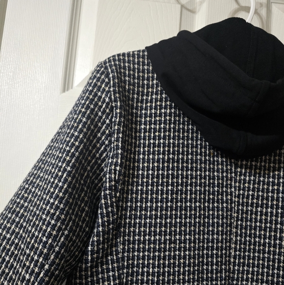 Elan Harper Hoodie Dickie Blazer, Black & White Plaid, Preppy Grunge, Sz Small. - Picture 9 of 15